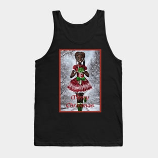 Kawaii black girl merry christmas Tank Top